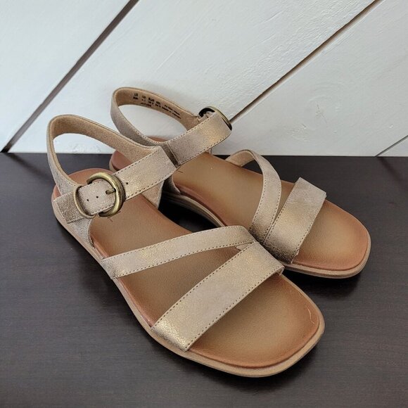 NEW Soul Naturalizer Jayvee Ankle Strap Sandals Metallic Mauve Faux Leather 8W - Picture 3 of 10